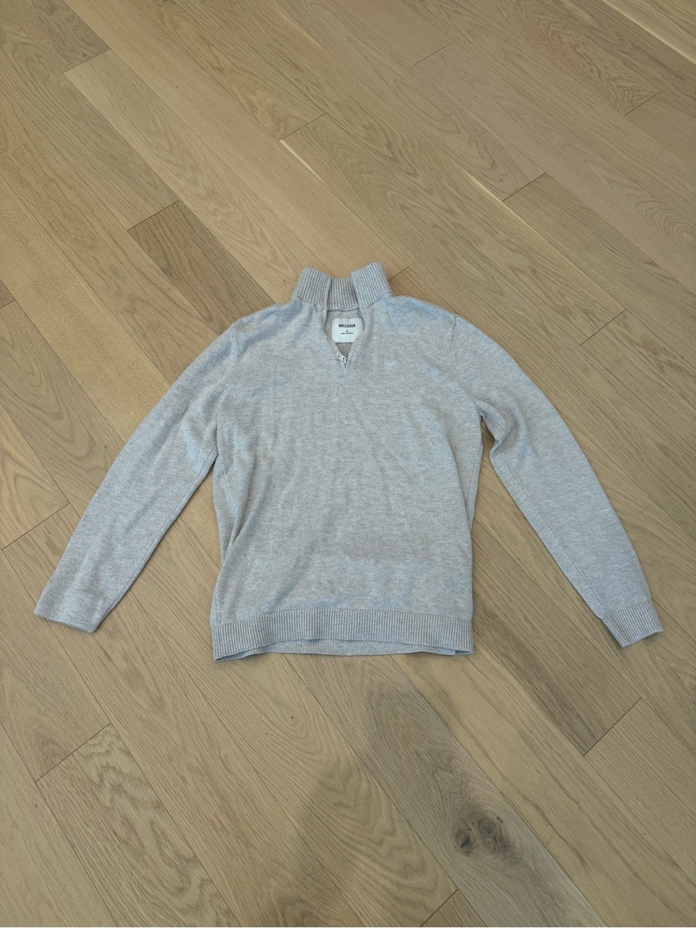 Hollister Tan/Cream Quarter-Zip Pullover Mens Size Medium